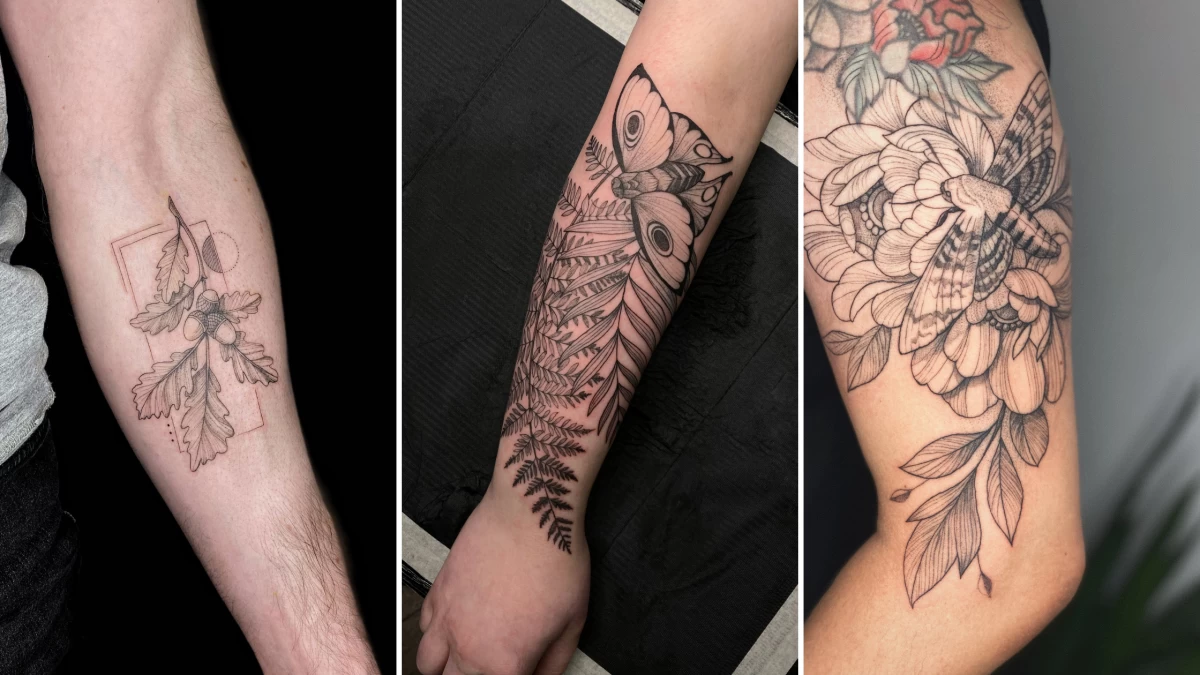 botanical half sleeve tattoo - digitalarttutorialibispainthair