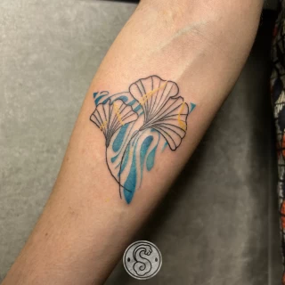 Ginkgo color - The Black Hat Tattoo